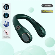 ZUZG LED Digital Display Portable Sports Leafless Neck Hanging FanUSB Rechargeable 2000/3000mAh Hand