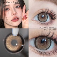 Eyeshare Contact lens with grade 0.0~-10.00 Diamond Brown/Gray doll eyes Contact Makeup Lens Case