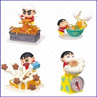 SQ3 6pcs Crayon Shin-chan Nohara Shinnosuke Shiro Cooking Time Action Figure Blind Box Ornament QS3