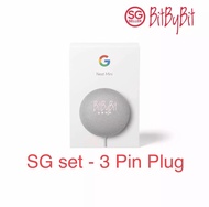 SG SET 3 Pin Plug- Google Nest Mini 2 - 2nd Generation Smart Speaker Smart Home Google Assistant