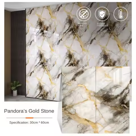30x60cm Wall Stickers Self Adhesive PVC Marble Tiles Waterproof Floor Tile Sticker Bathroom Living R