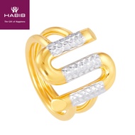 HABIB Saoirse White and Yellow Gold Ring, 916 Gold