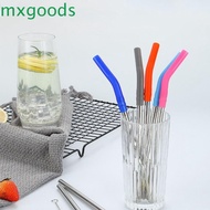 MXGOODS 2Pcs Metal Straw, With Silicone Tip 8mm Stainless Steel Straw, Bar Accessories Detachable Reusable Smooth Surface Stanley Cup Straw Drink