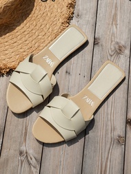 Spain NEW ZARAˉ Cross-border Plus Size 2024 Summer New Womens Slippers Foreign Trade Cross Flat Cool