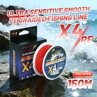 Golaluz 150M X4  PE Tali Pancing 4 Sulam Benang Pancing Strong Main Lines PE Lines 16.1Lbs-82.7Lbs