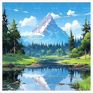 TAOPAOLAB Mountain Landscape Digital Painting Kit for Adults - DIY Lake and Pines Oil Painting on Ca