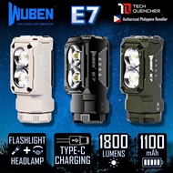 Wuben E7 Flashlight Headlamp - 1800 Lumens - Magnetic Base - Compact - Gesture Sensor - IP68
