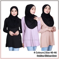 FC Mart - Long Sleeve Women Blouse / Baju Perempuan Labuh / Ironless Muslimah Blouse / Blause Lengan Panjang Wanita