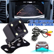 **包郵** 黑色車用攝像頭 LED燈倒車後視高清攝像頭 防水倒車影像汽車攝像頭 [平行進口] YY2972