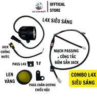 SGN6 COMBO ĐÈN TRỢ SÁNG L4X CREE MOTORCYCLE 35W Gắn nhiều dòng xe Công Tắc Mạch Passing Kèm 2 Pat Le