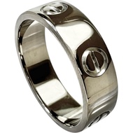 Pre-owned Cartier Love Ring, size 18.5, 18K white gold, 8.5g, size 59, for women.