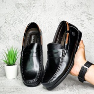 (size 40-45) LOAFER TIMBERLAND SLIP ON BLACK MOCASSIN BOAT SHOES KASUT KULIT HITAM KERJA LELAKI MEN'S SHOE