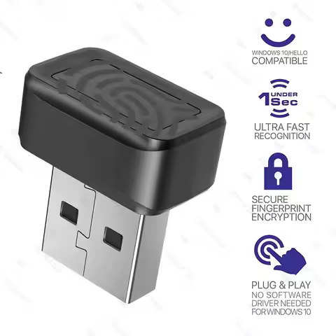 USB Fingerprint Key Reader For Windows 10/11 Hello Security Key Biometric Scanner PC Fingerprint Sen