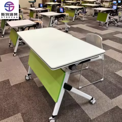 Movable Conference Room Furniture Desk Office with Wheel Training Table Custom Learning Center Foldi