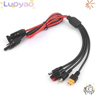LUOYAO  Panel Extension Cable, 30A 4 in 1  Wire, Connector 1m Length MC4 to DC5521 7909 XT60 Female 