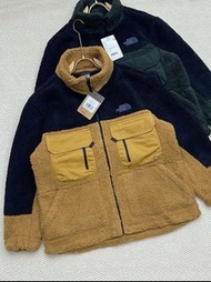 香港發貨2色選The North Face刺繡logo拼色羊羔毛長袖有領外套男裝