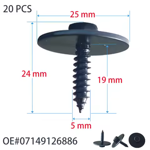 20pcs 07149126886 Screw 5.0X19mm For Bmw Mini Bumper Cover Fender Liner Splash Shield Radiator Suppo