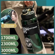 ▤▥Sturdy Sports Water Bottle With Straw Bpa Free Waterbottle 2l 3l Larger Water Bottl Fitness Portab