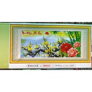 Painting studded with golden apricot branches, rich new model Dream valley D9222 125X59 cm (not atta