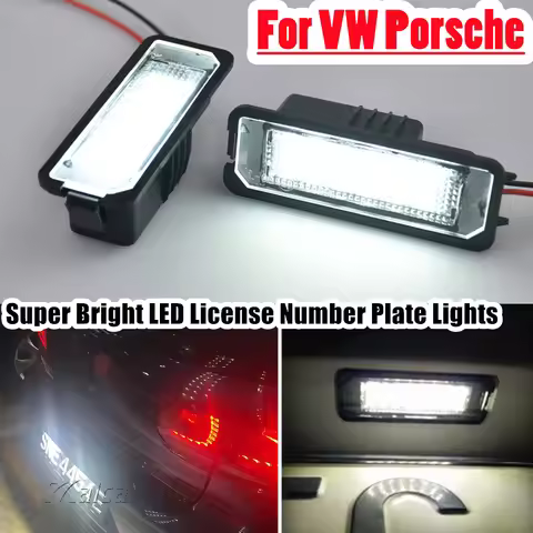 White Car LED License Number Plate Light Auto Tail Lamp For VW Golf 4 5 6 7 Passat CC Lupo Eos Sciro
