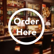 Order Here Circle Sign Cafe Resto Cafe Sticker Sign