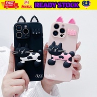 Vivo Y22s Y27 Y27s Y33s Y33T Y35 Y36 Y76 Y78 Y100 T1x black pink cat 3D ear TPU silicon soft case