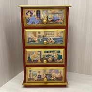 日本店購入🇯🇵復古故事熊熊 木製收納櫃 收納抽屜 抽屜隔層收納 小櫃子