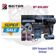 BEITER 20V CORDLESS IMPACT DRILL DRIVER/ HAMMER DRILL DRIVER BT 432-20V