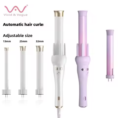 Vivid&Vogue White Purple 2 Colors Replacement Professional Portable Auto Rotating Curling Iron 32mm 