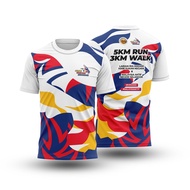 Larian Ria Madani Hari Sukan Negara 5KM Run 3KM Walk Running Tee Unisex Quick