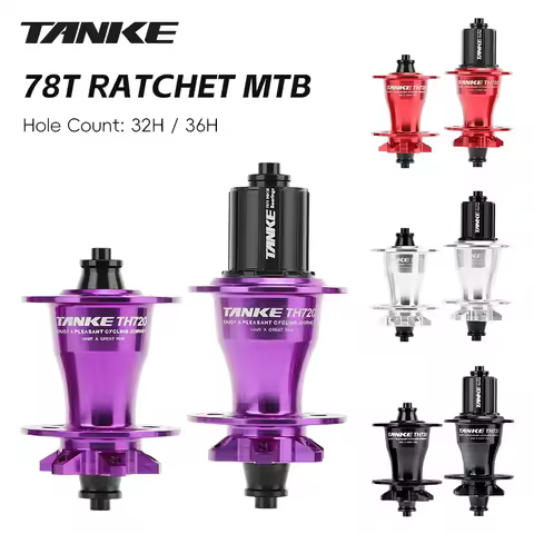 TANKE MTB Ratchet Hub 78T Star Ratchets 6 Bearing HG 32/36H Disc Brake Bike Hubs QR/TA,Loud Sound th