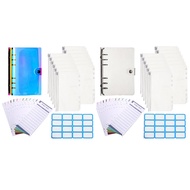 EINC033421 Envelope Budget Sheets Handwritten Sticker A6 PVC Notebook Binder Clear Pockets Cover Planner Loose-Leaf Folder