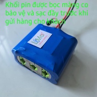 pin247 Khối pin 4S2P 16.8V 5AH Đóng từ 8 cell pin 18650 + Mạch 4s 40a cân bằng Mua kèm sạc 4S 2A