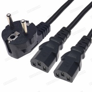 EU Schuko CEE7/7 to IEC320 2XC13 Female Y Type Splitter Power Cord, European Power line cable to 2wa
