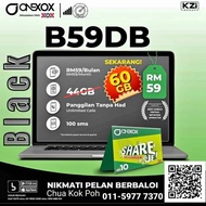 【60GB】LIMITED FREE GIFT FREE SIMKAD ONEXOX 4G LTE Plan B59DB 60GB UNLIMITED HOTSPOT NO CONTRACT ***C