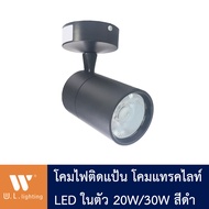 ไฟแทรคไลท์ Track light โคมไฟติดแป้น สีดำ โคมไฟส่องเฉพาะจุด ไฟส่องสินค้า LED 20W/30W แสงวอร์ม 3000K ไ