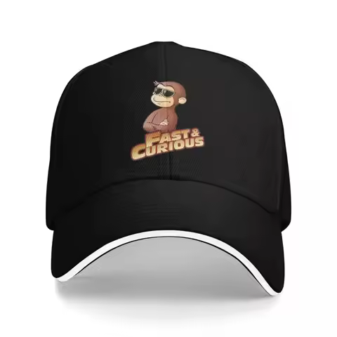 Curious George Anime Fast Funny Baseball Caps Fashion Unisex Hats