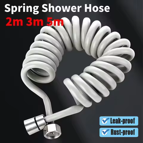 1.5/2/3/5M Large Flow Spring Flexible Retractable Hose For Showerhead Toilet Bidet Water Pipe Plumbi