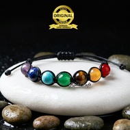 CAKRA LAYER Bracelet 7 Natural Crystal Agate Stone Aesthetic Drawstring Men Women Original
