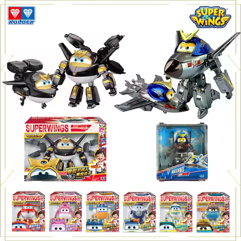 AULEDY Super Wings Toys Full Collection 41 Characters Transforming Robot Toys Jett Golden Boy Paul A