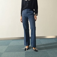 【NaSuBi Vintage】俐落版型純色薄毛古著褲