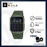 Casio Mens Data bank CA-53WF-3B Army Green Resin Band Calculator Watch(watch for man / jam tangan le