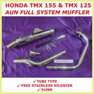 ○ ☍ ➪ TMX 125 & TMX 155 New Full System Open Muffler AUN , Stainless Open PIpe