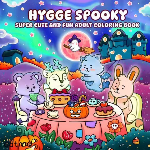 HYGGE SPOOKY Bold-easy Patterns Coloring Book for Adults Cute Drawing Book Perfect Gift for Party an