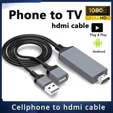 1M Phone To TV Cable HDMI To Cellphone Cable Plug Play 1080P HDMI Connector Usb To Hdmi Adapter