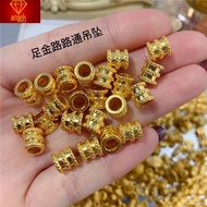 Women style gold 916 Gold Budget Tube Charm 916Pure Gold Small Waist Lucky Charm Gold Pendant Budget