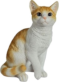 Uvia H15132-23 Sitting Brown Tiger White Cat (Medium), 7.4 x 4.9 x 8.9 inches (18.7 x 12.5 x 22.5 cm