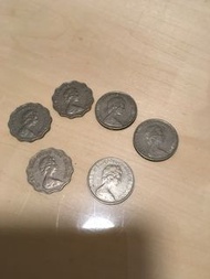香港 英女王像 港幣硬幣 coin Hong Kong currency coins 5元 2元 1元 5毫 2毫 1毫
