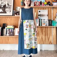 牛仔背心綁帶洋裝