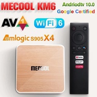 Global 4GB 64GB 32GB Mecool KM6 deluxe edition TV Box Android 10 Amlogic S905X4 Goo gle Cer tified Wifi 6 1000M BT Media Player